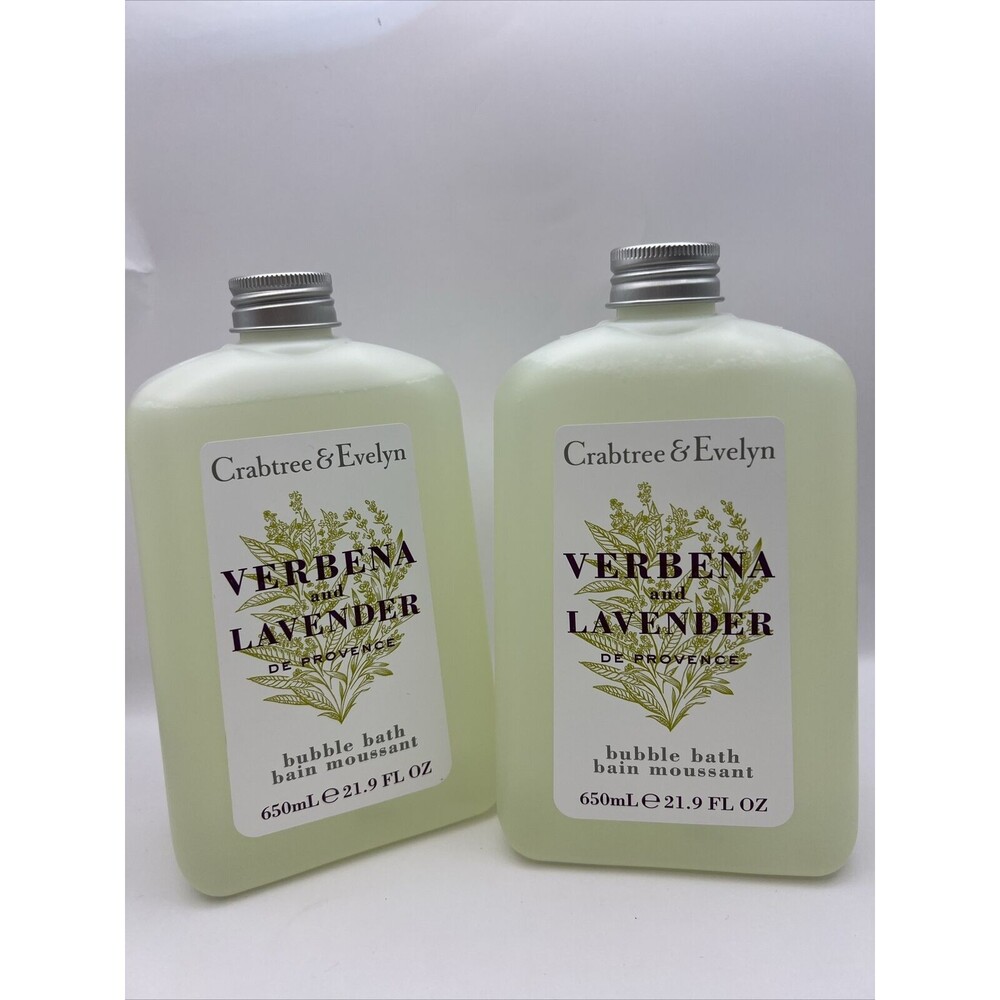 Crabtree & Evelyn VERBENA and LAVENDER de Provence Bubble Bath 21.9 fl oz Lot/2
